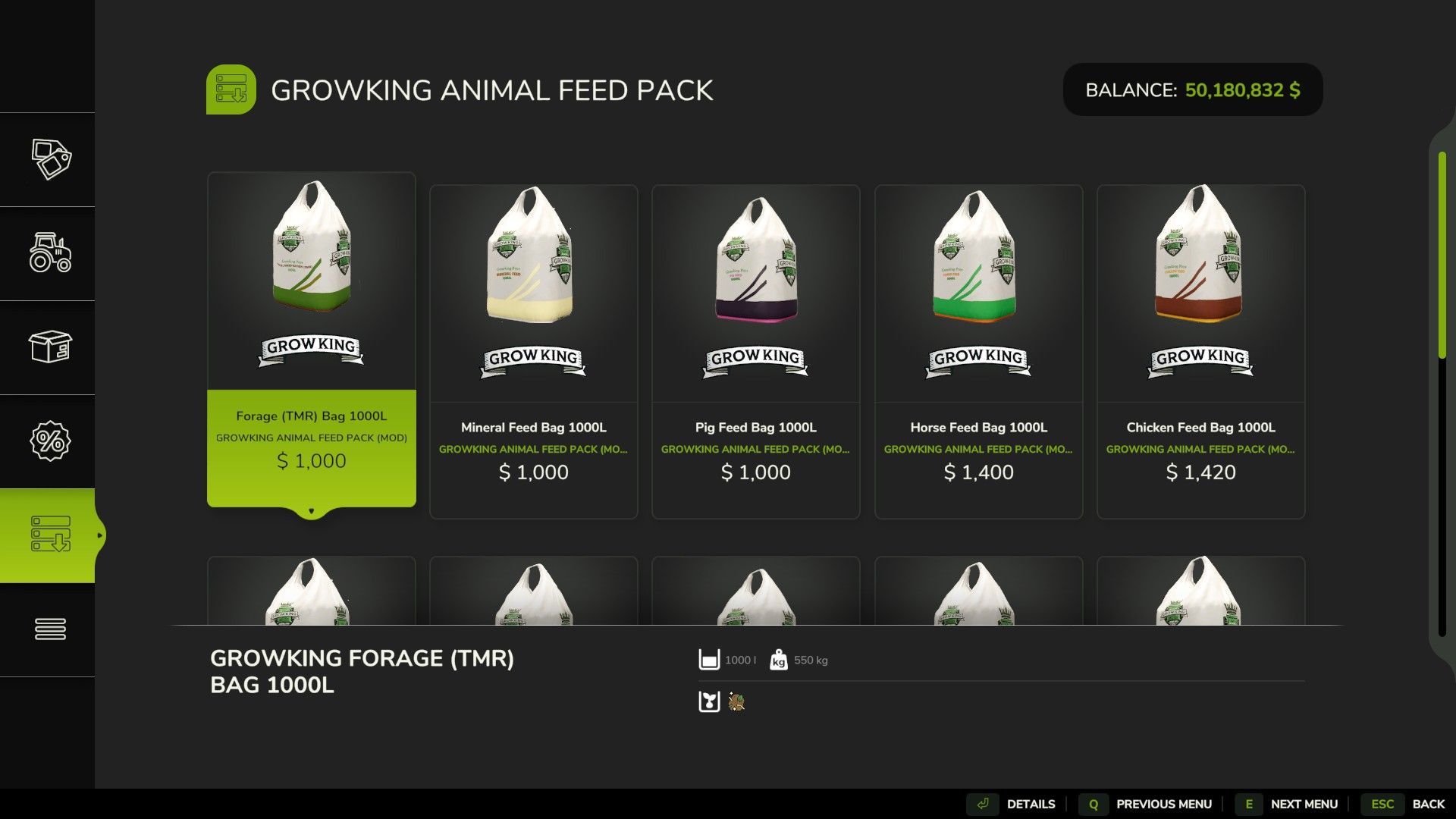 Pack d'alimentation pour animaux "GrowKing"