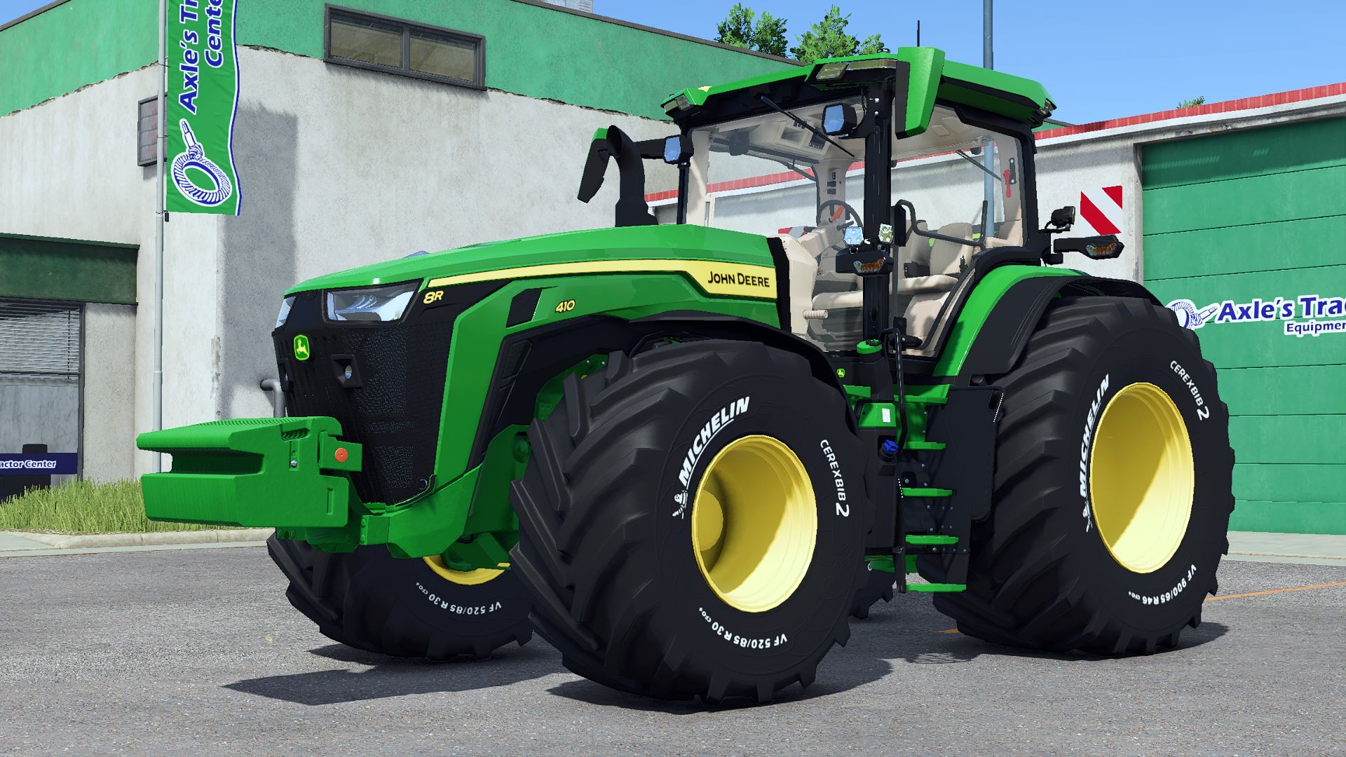 John Deere mit gravierten Michelin -Reifen