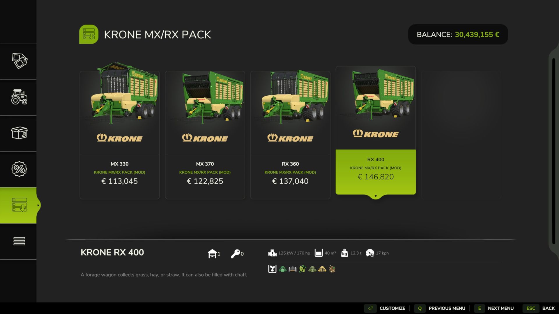 Krone RX und MX Pack