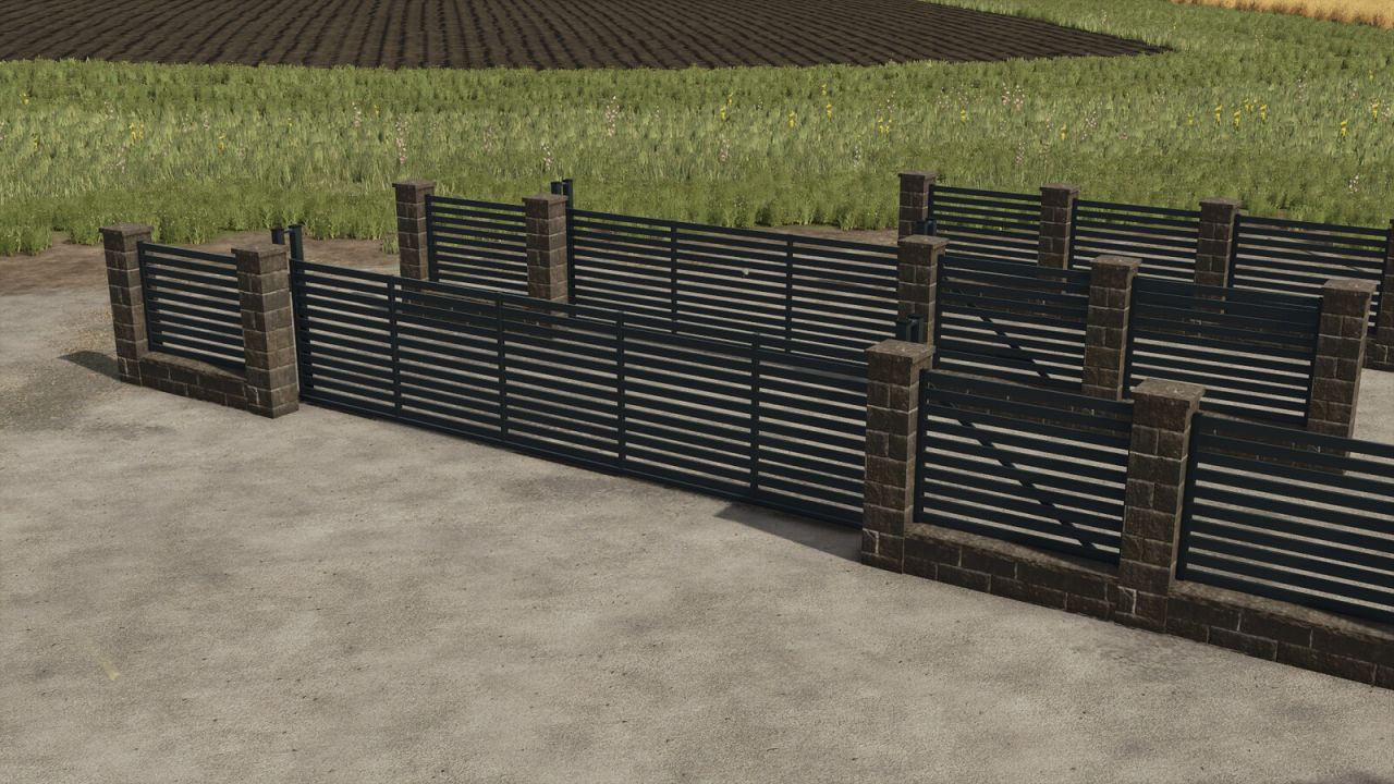 Rustic Brick And Metal Fence