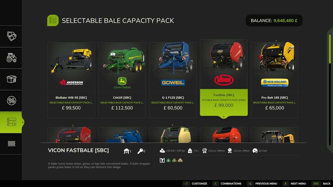 Pack De Capacité De Balles Sélectionnable