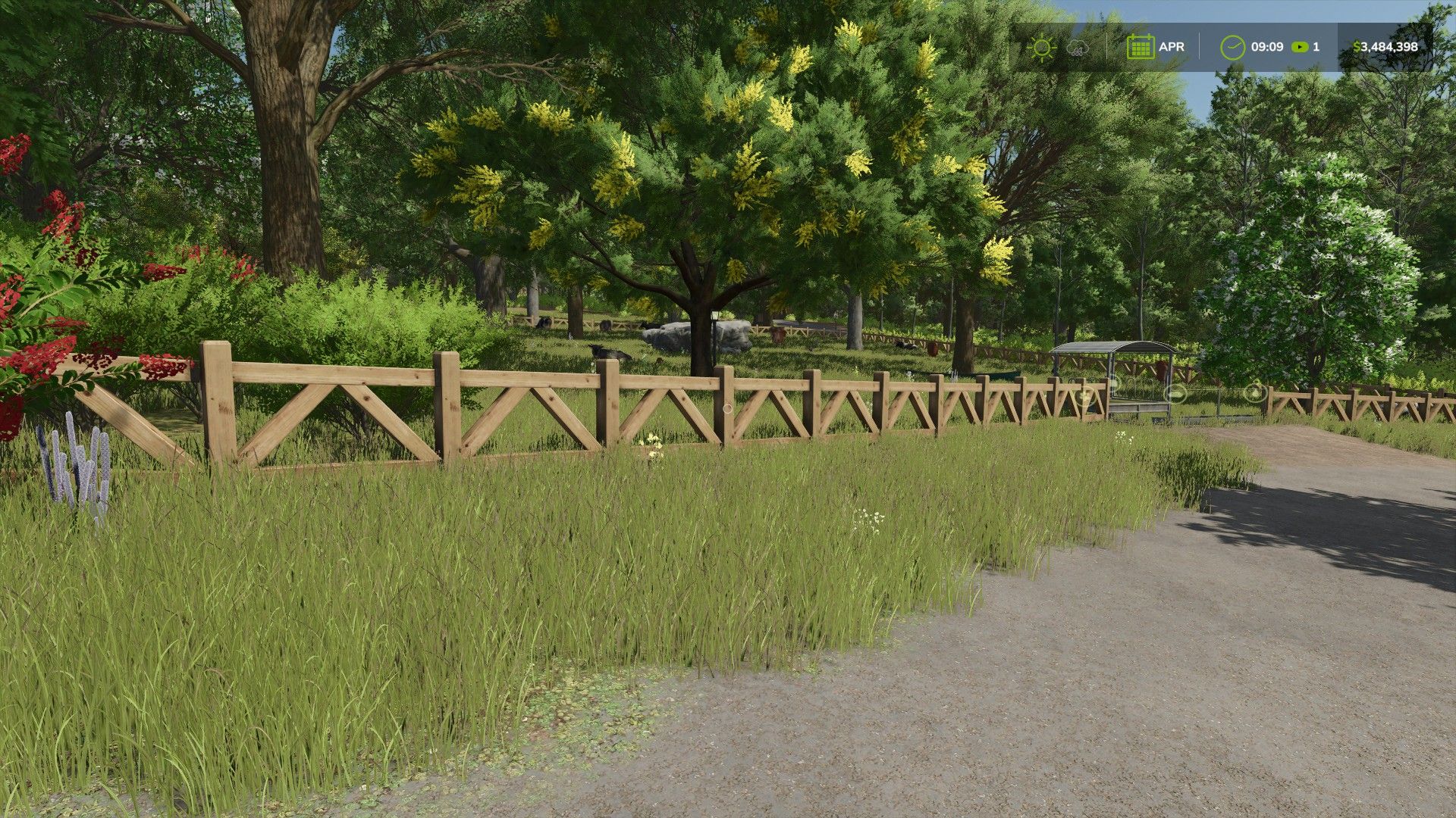 Small Cow Pasture with Wooden Fences AUTOWATER