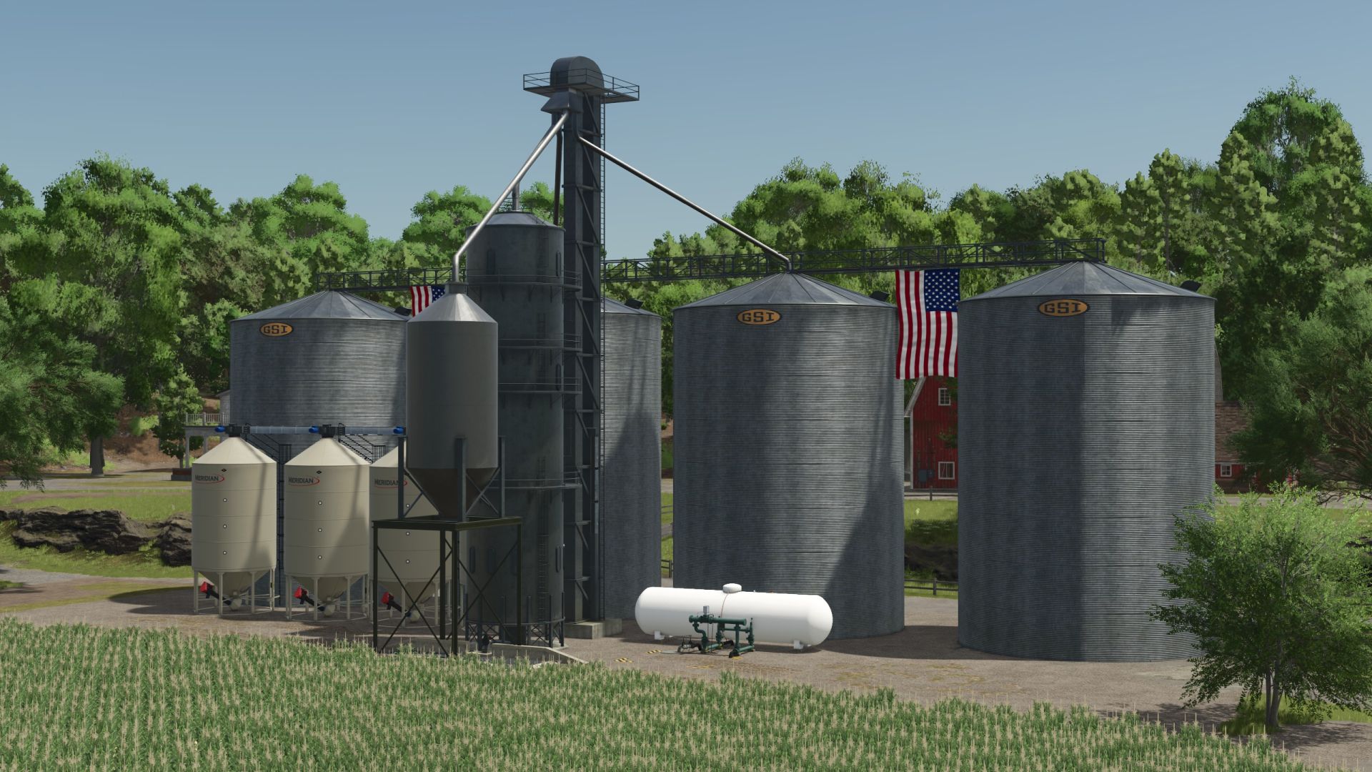 Storage silo with corn dryer