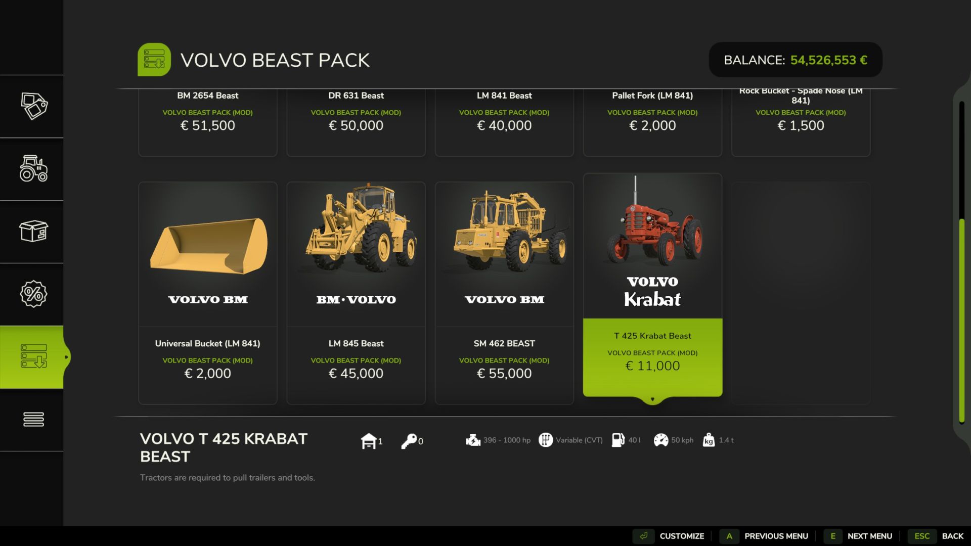 Volvo BM Beast Pack